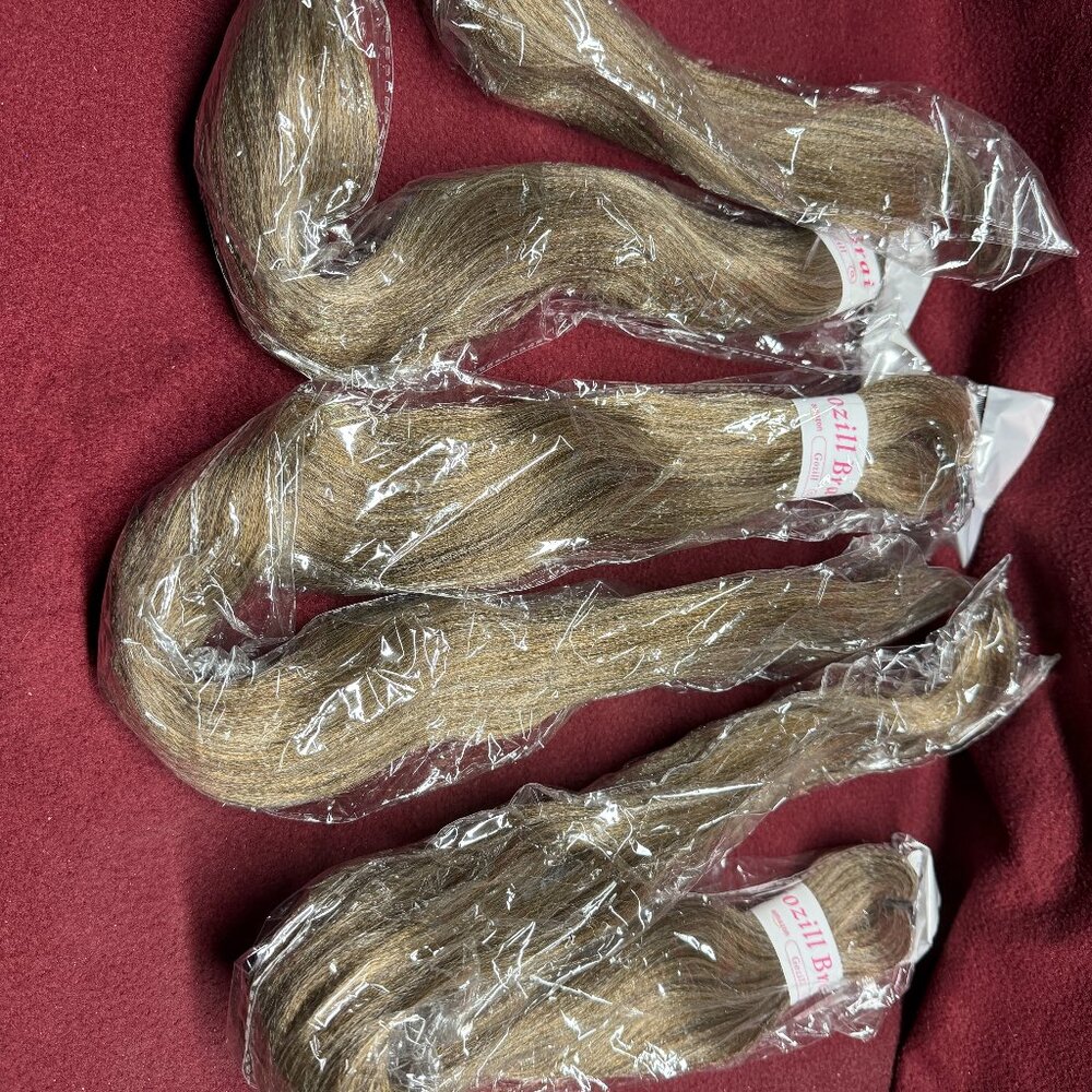7 Sets of Hair Extensions, Silver Tinsel, and Extension Hanger with Hooks
